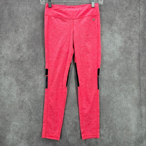 Xersion Pink Black Skinny Stretch Pants Bottoms Ankle Leggings M Medium 10 12 - Picture 1 of 6